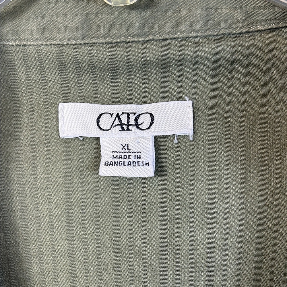Cato Dark Green Women's Blazer Size XL Four Pockets One Button Closure Like New - Picture 2 of 6